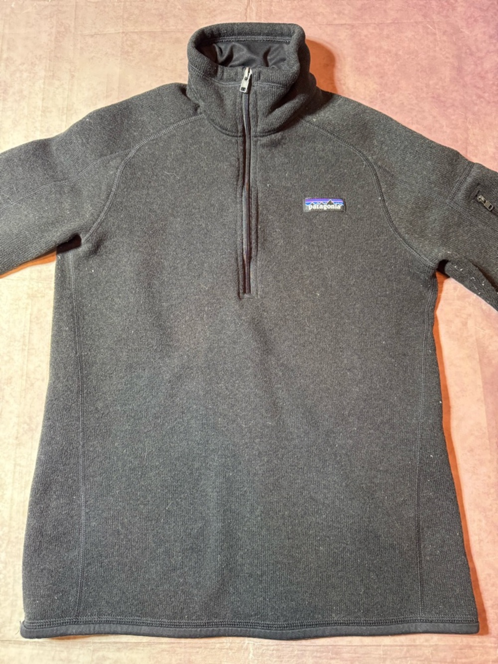 Patagonia Womens Better Sweater 1/4 Zip Size Medium Fleece Black Jacket Hiking